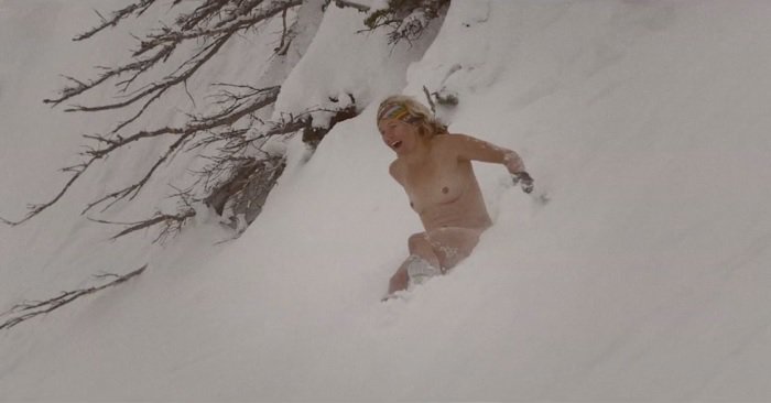 girl in naked funny snow