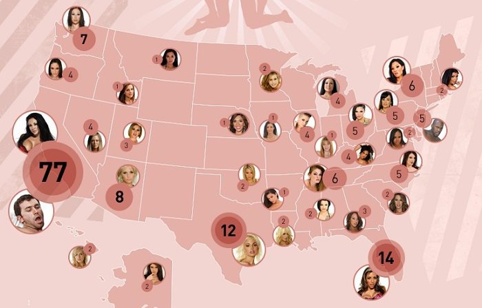 states where top pornstars come from